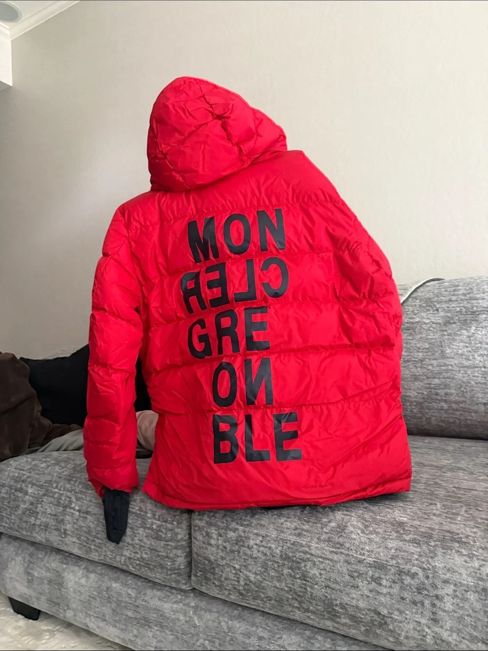 Moncler Red Puffer Jacket in Gift Box